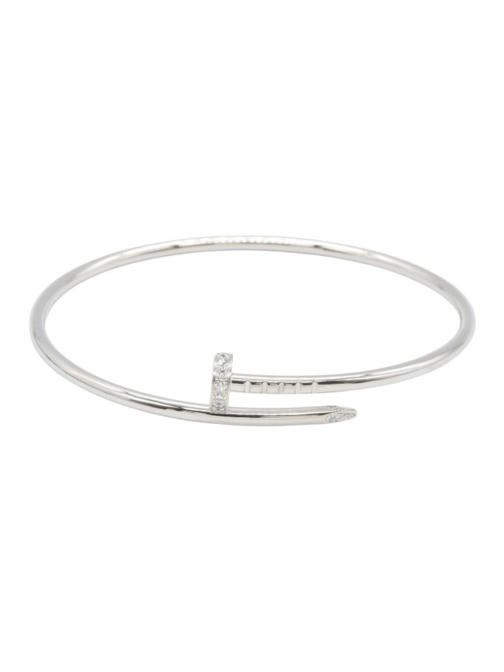 Cartier Bracelet Juste Un Clou Diamond Bangle Small 18k White Gold